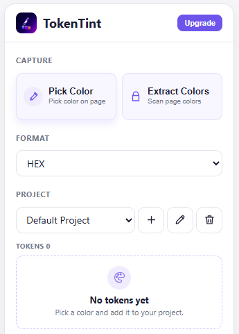 TokenTint Pick Color interface