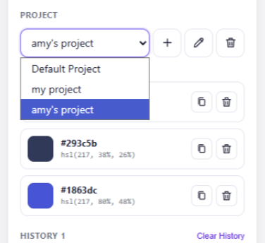 TokenTint multiple projects interface